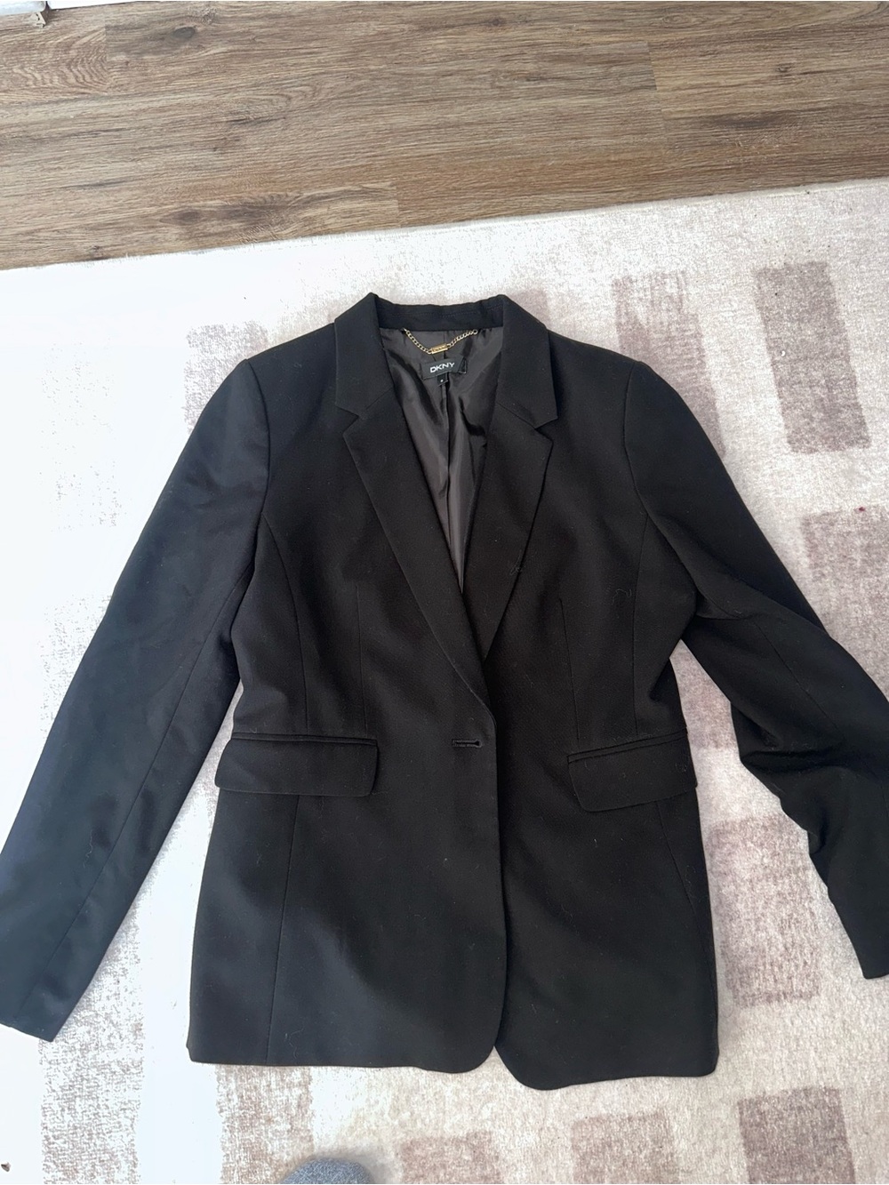 DKNY Black Women's Single-Button Tailored Blazer